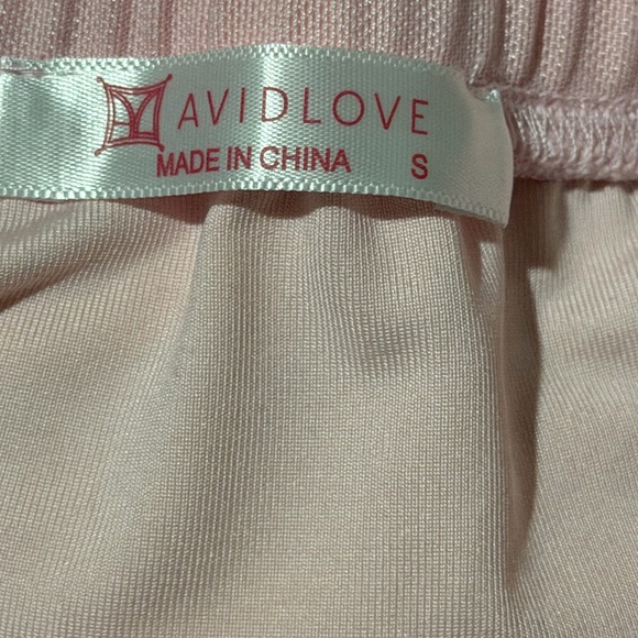 Light Pink Ruched Mesh Mini Skirt - Picture 3 of 3